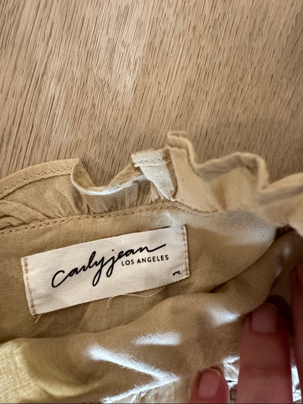 Carly Jean Los Angeles Cream Tiered Smocked Flutter Dress - Picture 2 of 4